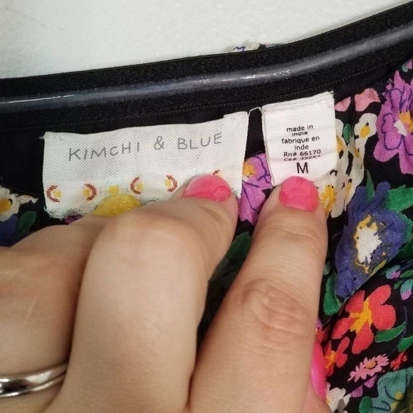 Urban Outfitters Women's Kimchi Strapless Floral Empire Dress Blue Size Medium - Picture 5 of 7